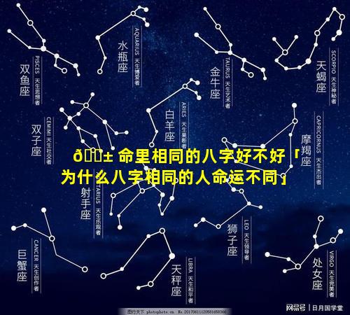 🐱 命里相同的八字好不好「为什么八字相同的人命运不同」
